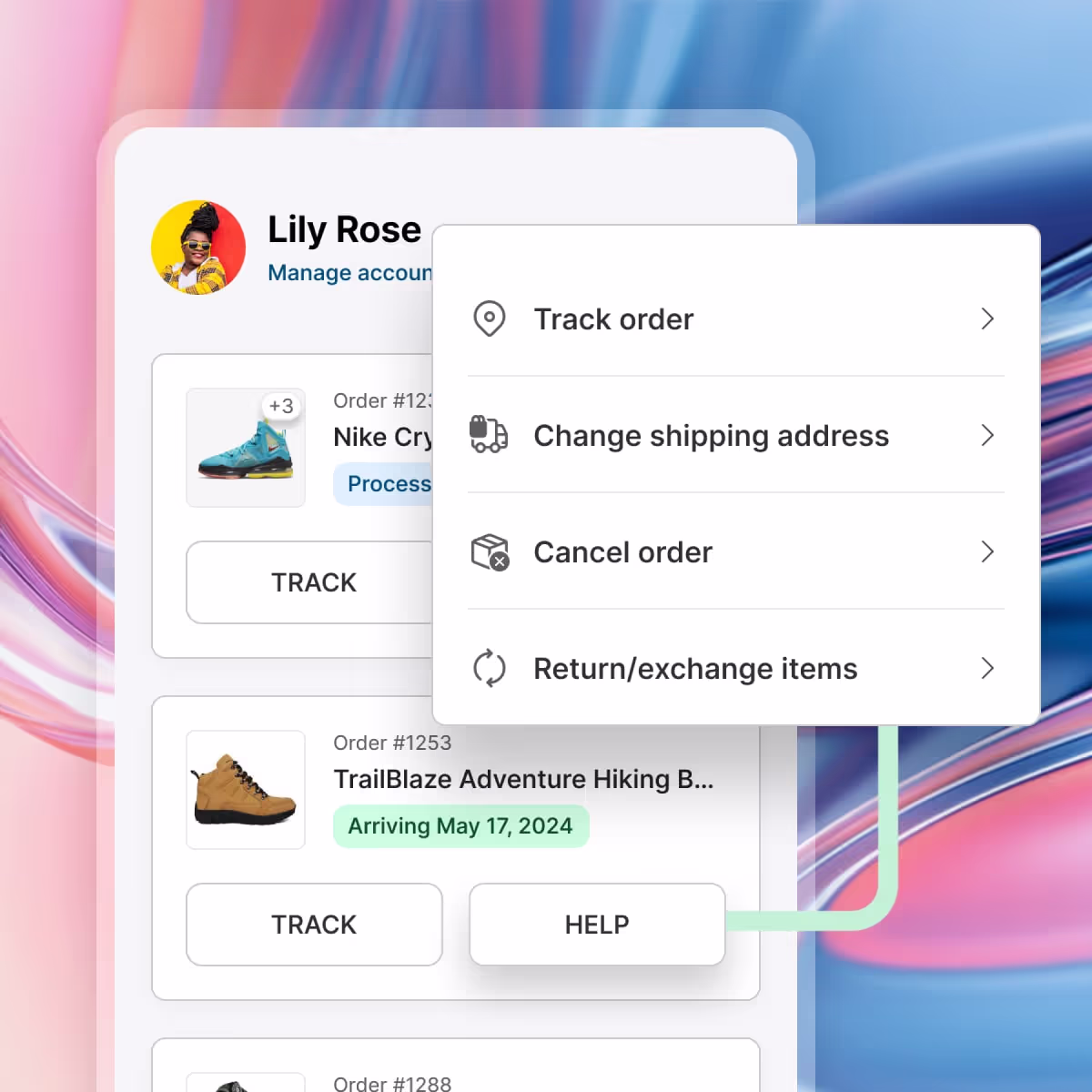 Richpanel self-service portal where a subscriber pauses, skips, swaps, or reschedules their next box